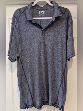 BKE Buckle Men's XL Purple Heathered Contrast Stitch Short Sleeve Polo Shirt